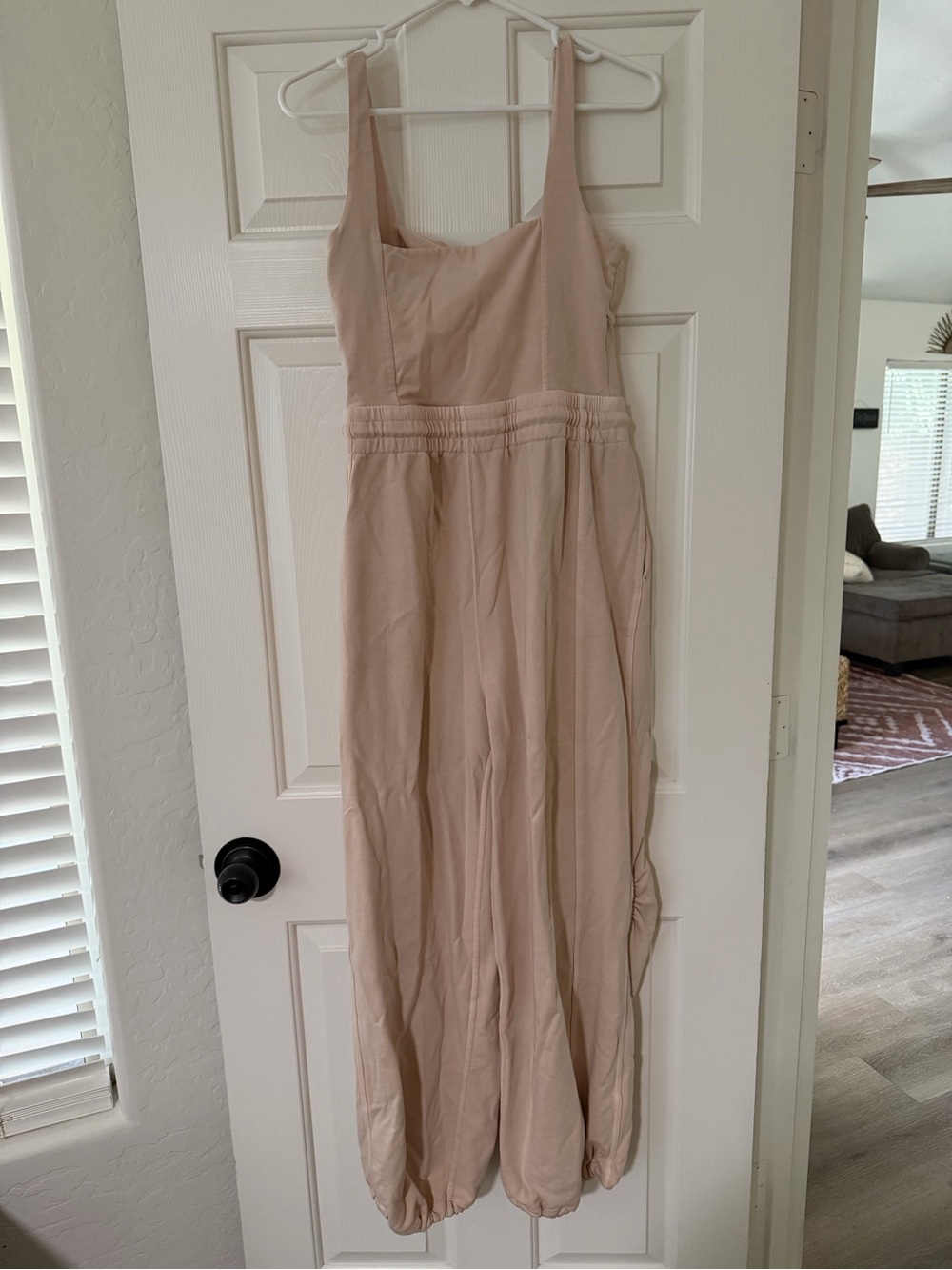 FP Movement by Free People Soft Taupe Sleeveless Drawstring Jumpsuit - Picture 2 of 3
